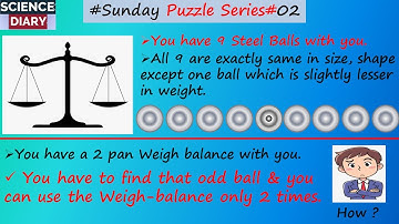 Sunday Puzzle Series I #02 Puzzle I 9 Balls & Weighing-balance