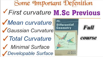 minimal surface, developable surface, total curvature, specific curvature,msc previous DG mathematic