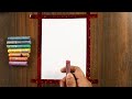 Very easy oil pastel drawing for beginners , Doms brush pen painting 🎨🖌️