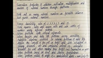 Learner outcomes. {Maths} class 8th