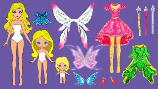 Paper Dolls Forest Fairies Dress up Wardrobe with Clothes Tutorial