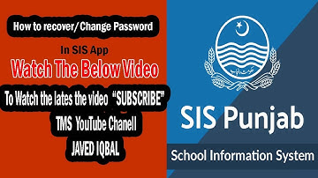 How to recover password in SIS