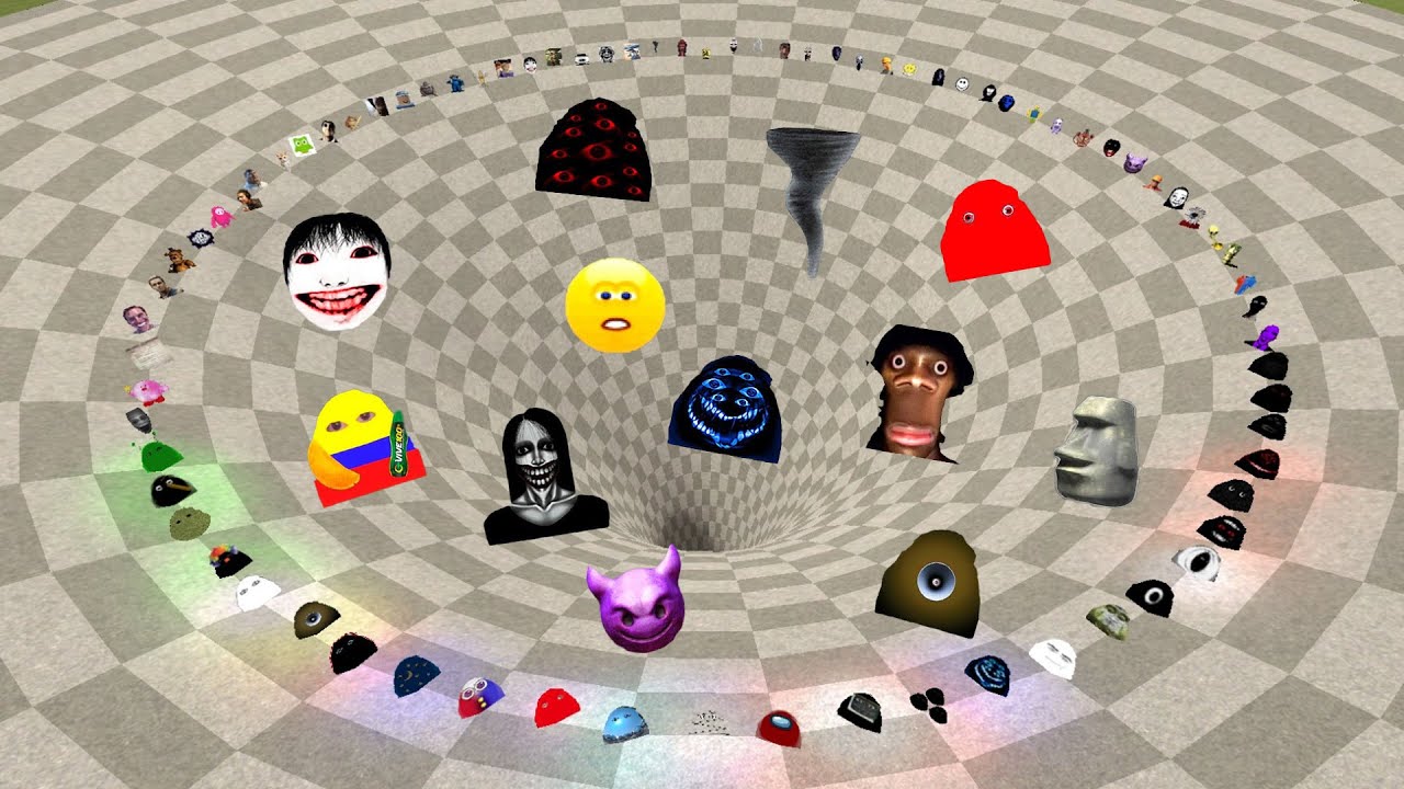 Nextbots Family, Angry Munci Nextbots FALL into a FUNNEL Chasing me in Garry's Mod