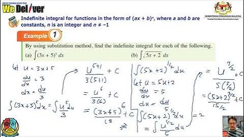 03 Add  Maths Form 5 KSSM Integration Indefinite Integral Of Composite Functions