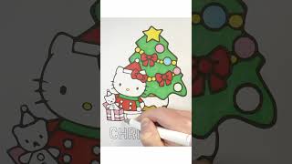 Hello Kitty Christmas Tree 🖌️| Ohuhu Markers | Coloring #coloringpages #coloring #art