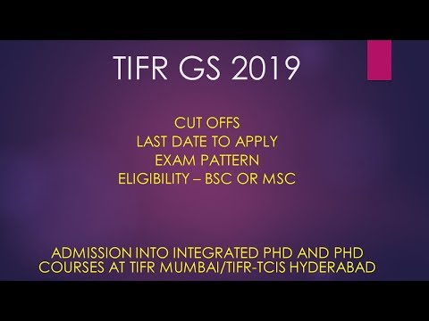 TIFR GS 2019 - About the Exam