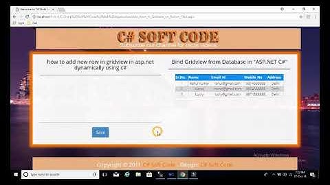 how to add new row in Gridview in asp.net dynamically using c# "C# Soft Code"
