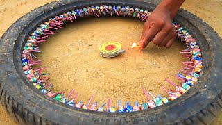 BULLET TYRE CHAKRI || Diwali Cracker Video 2023 || क्या टायर बचेगा ?