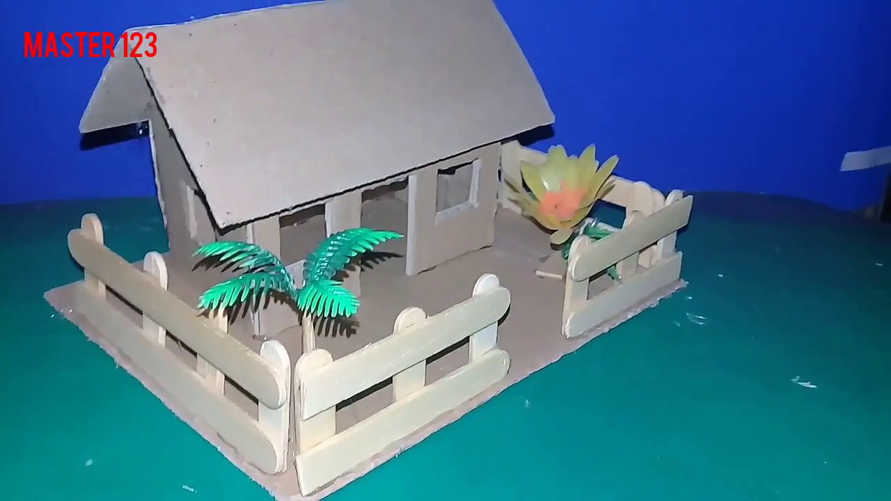  Cara  Membuat  Miniatur Rumah kardus  YouTube