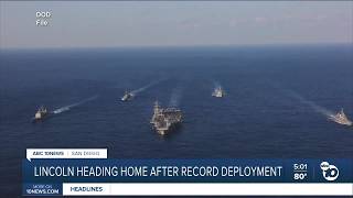 USS Abraham Lincoln heads home after record-breaking deployment in the Middle East