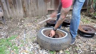 How to remove a tire off a wheel real easy when the beads already broken