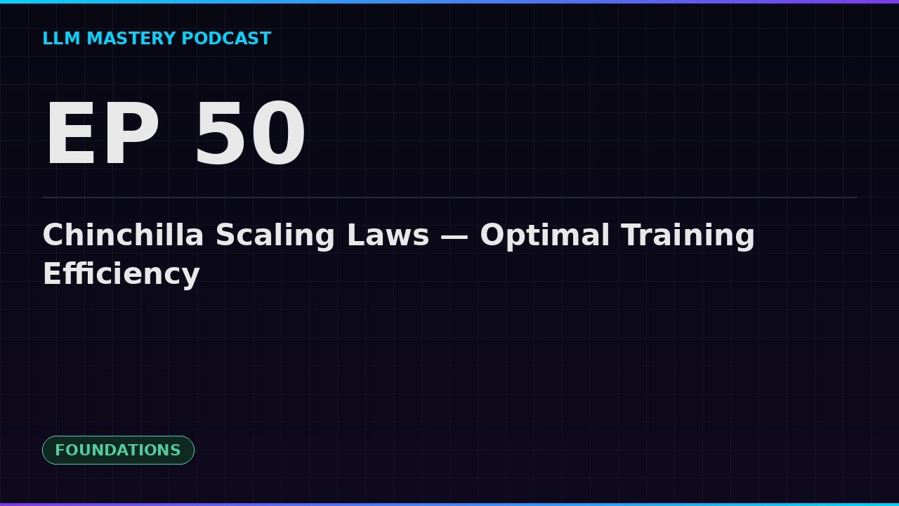 Ep 50: Chinchilla Scaling Laws — Optimal Training Efficiency | LLM ...