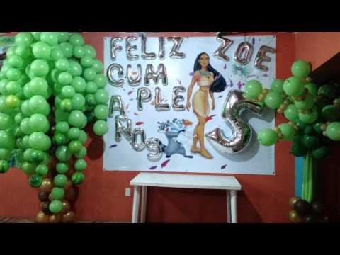 decoración-con-globos-tema-pocahontas