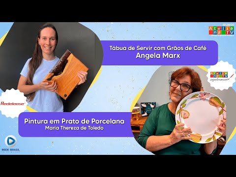 PINTURA EM PRATO DE PORCELANA / TÁBUA DE SERVIR COM GRÃOS DE CAFÉ