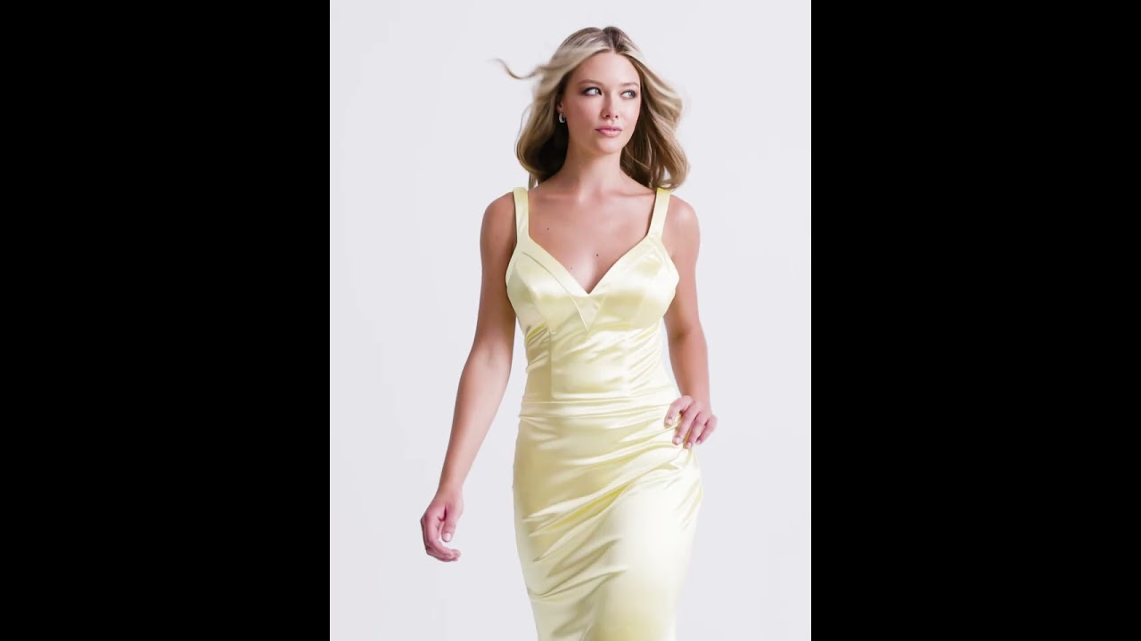 chinese dress ladies Deep Crossover Back Satin Maxi Dress With V-Neck main image 0