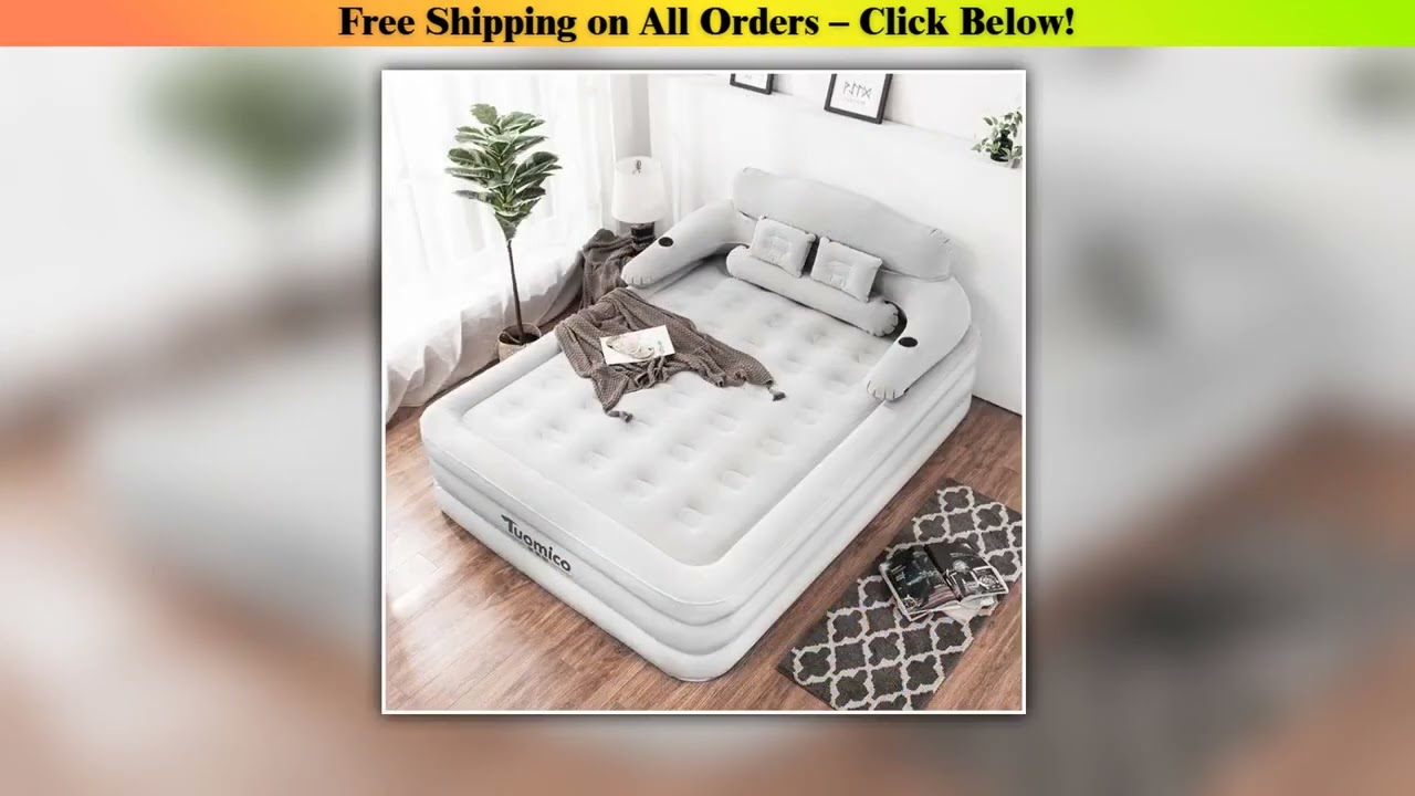 PVC Inflatable Mattress With Pillow For Home Outdoor Camping Rest Sleeping Bed Car Air Cushion