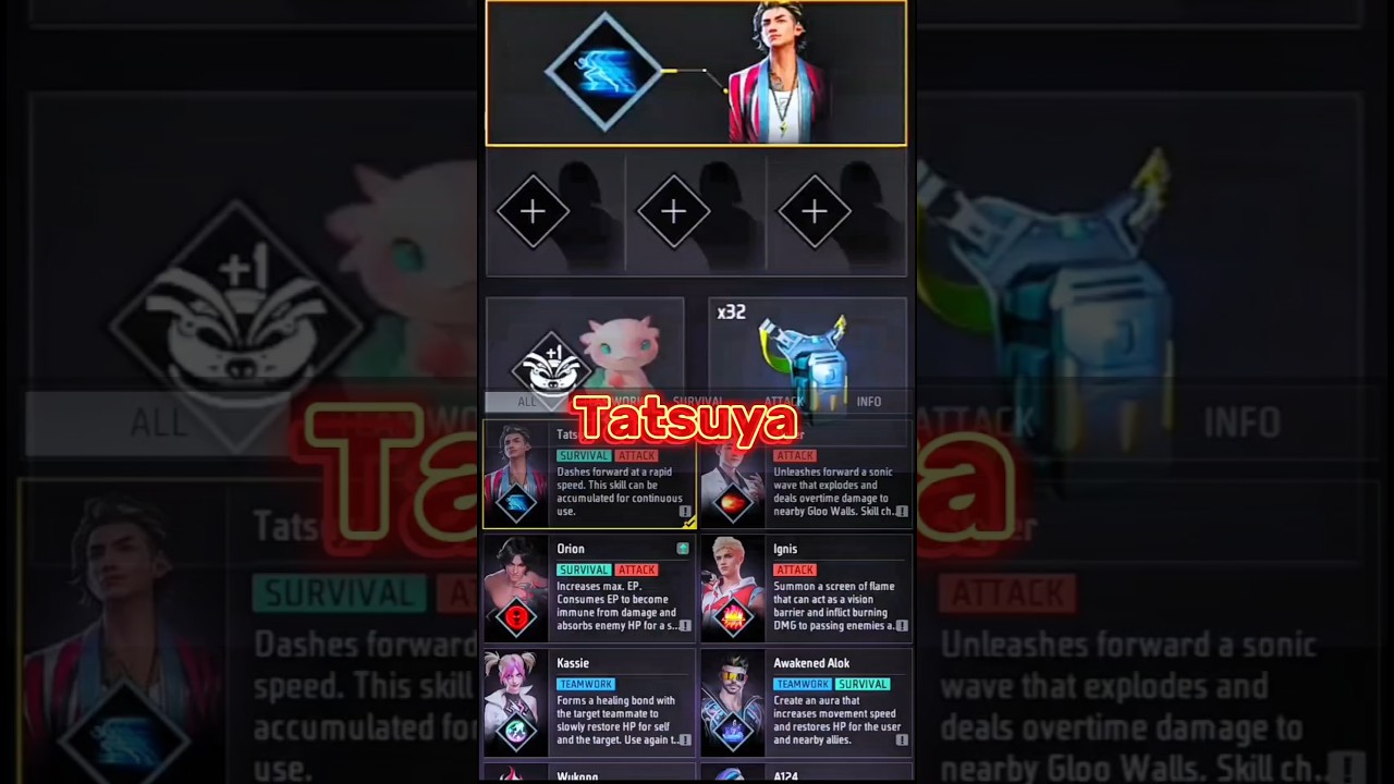 🥰Tatsuya best character🛑 combination || (cs rank) Tatsuya new update cs/br rank || 