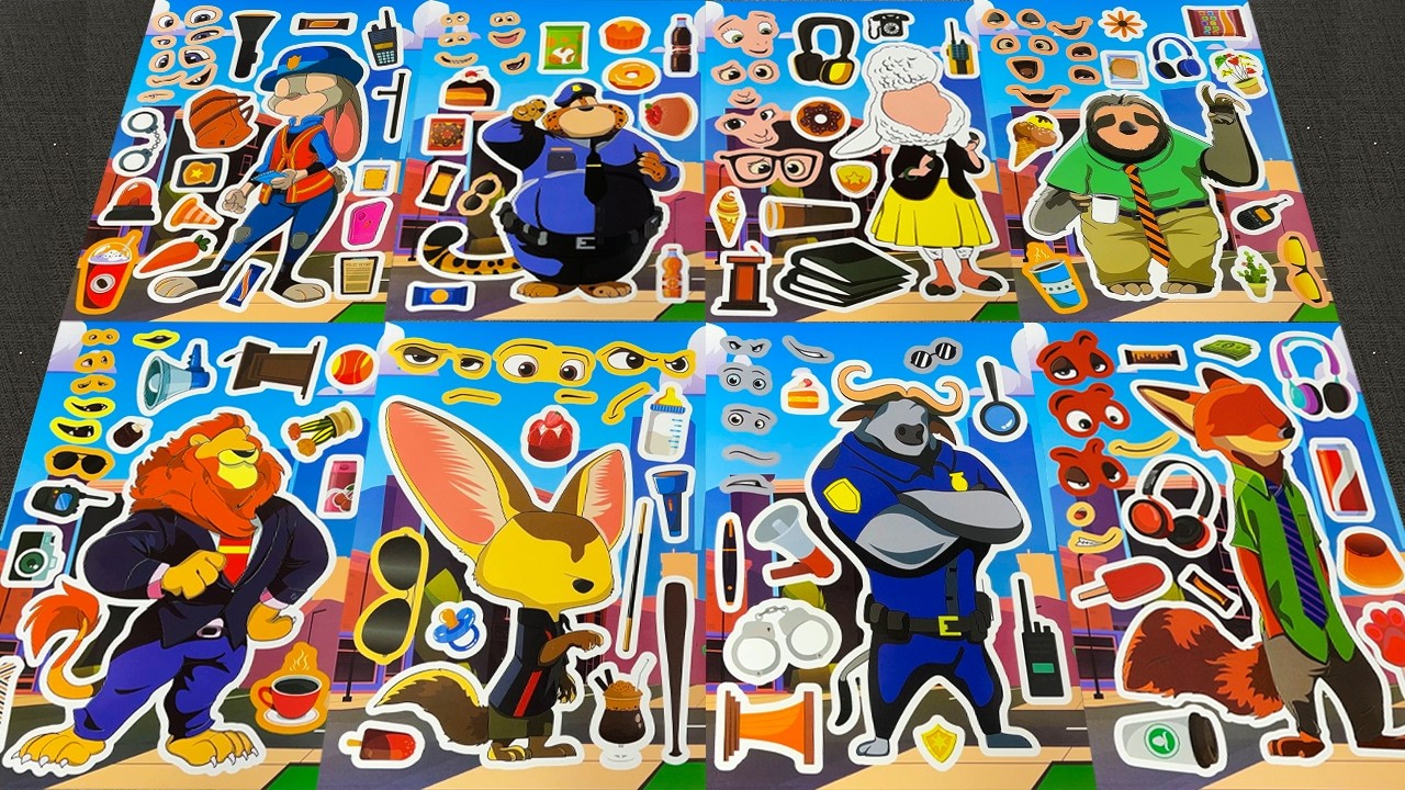 [🐰Paper DIY🐍] Disney ZOOTOPIA 2 Movie DIY with Make a Face Stickers with Gary Nibbles Pawbert! ASMR