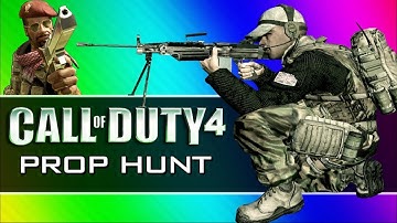 Call of Duty 4- Prop Hunt Funny Moments - First Blood Claymore Tutorial Yellow Crates (CoD4 Mod)