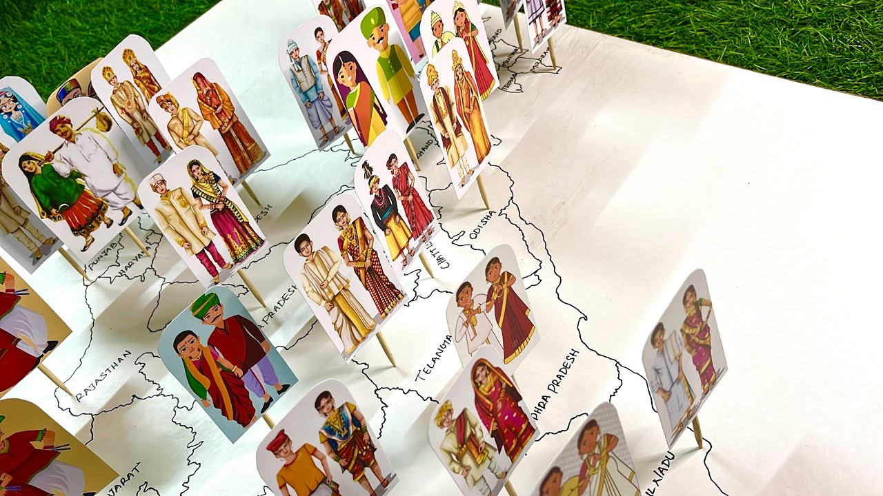 Traditional dresses of indian states | chart work model | school ...