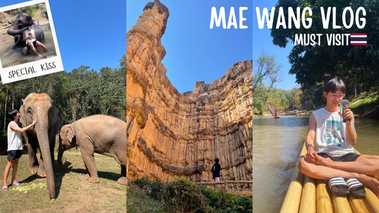 fun weekend in Mae Wang 🤩🇹🇭  (pha Chor, elephant camp, bamboo rafting)