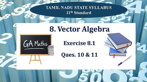 11th Maths I TN State Syllabus | 8. Vector Algebra | Exercise 8.1 | Q 10 & 11 | Fully Solved 