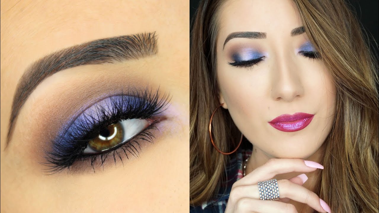 Blue Halo Smokey Eye Ombre Metallic Lips Makeup Tutorial YouTube