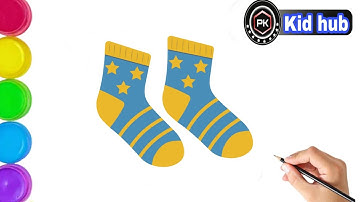 How to draw a Pair of Socks Step by Step #kidsvideo