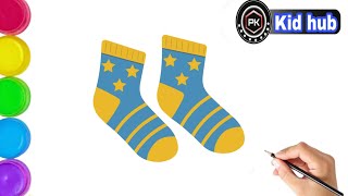 How To Draw A Pair Of Socks Step By Step