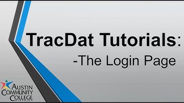 01 TracDat Tutorial: How to log in