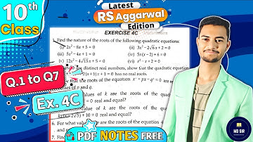 Ex 4C Q1 to Q7 | Class 10 Rs Aggarwal | Quadratic Equations | Chapter 4 | CBSE 2023 - 24 | MD Sir