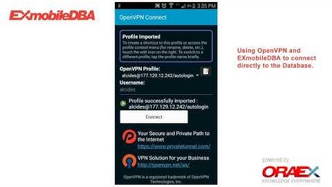Using OpenVPN and EXmobileDBA to connect directly to the Database.
