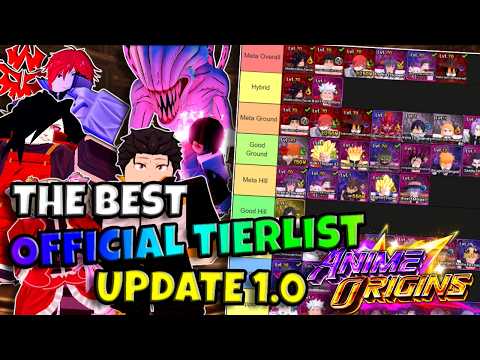The Official *BEST* Update 1.0 Tier List Anime Origins! (Roblox)