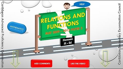 Maths CSEC Relations, Functions and Graphs Section I ~ PPQs May 2009 to 2013