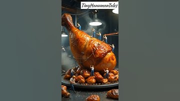 Mini Workers Building a Giant Chicken Leg?! | Unbelievable AI Food World"