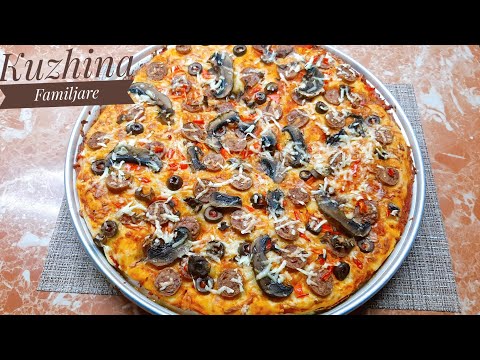 Video: Pica Me Mish Të Grirë, Kërpudha Dhe Sallam