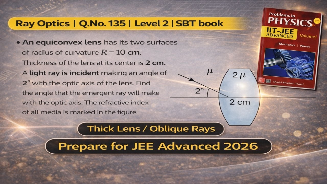 Find  Angle That Emergent Ray Will Make With Optic Axis | SBT Ray Optics QNO 135 | JEE Advanced 2026
