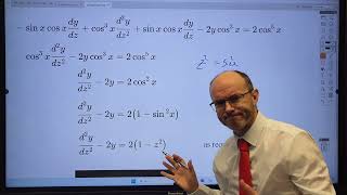 Second Order Differential Equations - using a substitution to transform a DE - Example 3