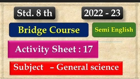 8th Class Science Bridge Course Activity 17 Semi English | Setu abhyaskram 8th class science day 17