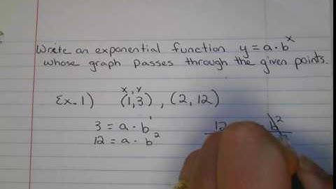 Writing an exponential function given two points on the graph