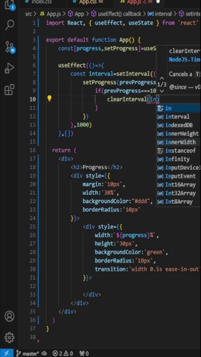 Progress Bar in React Js #reactjs #javascript - YouTube