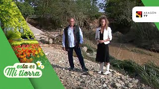 Destrozos por las lluvias y el aumento de caudal del río en Pomar de Cinca