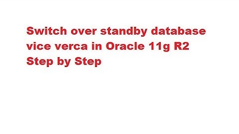 switchover standby database