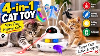 4-in-1 Interactive Cat Toy Review | Laser, Feathers & Rolling Balls for Indoor Cats