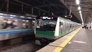 各駅停車を抜かせない通勤快速の通過()  埼京線戸田公園駅