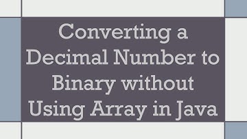 Converting a Decimal Number to Binary without Using Array in Java