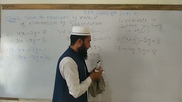 lec#52||kpk CLASS8th math||exc#6.4||question#2||simultaneous equation by elimination by substitution