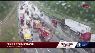 3 dead in highway crash in Cherokee County, troopers say