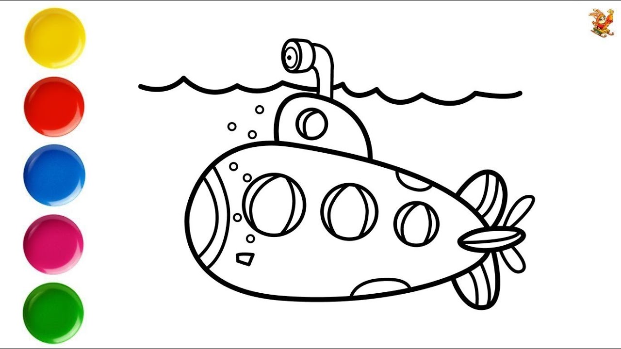 Рисунок подводная лодка карандашом для детей