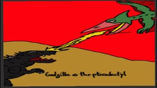 Godzilla vs pterodactyl (stop motion short)
